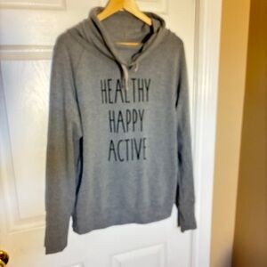 ⚡️3 for 25⚡️ Beachbody Gray Cowl Neck Sweater “Healthy Happy Active” | Medium
